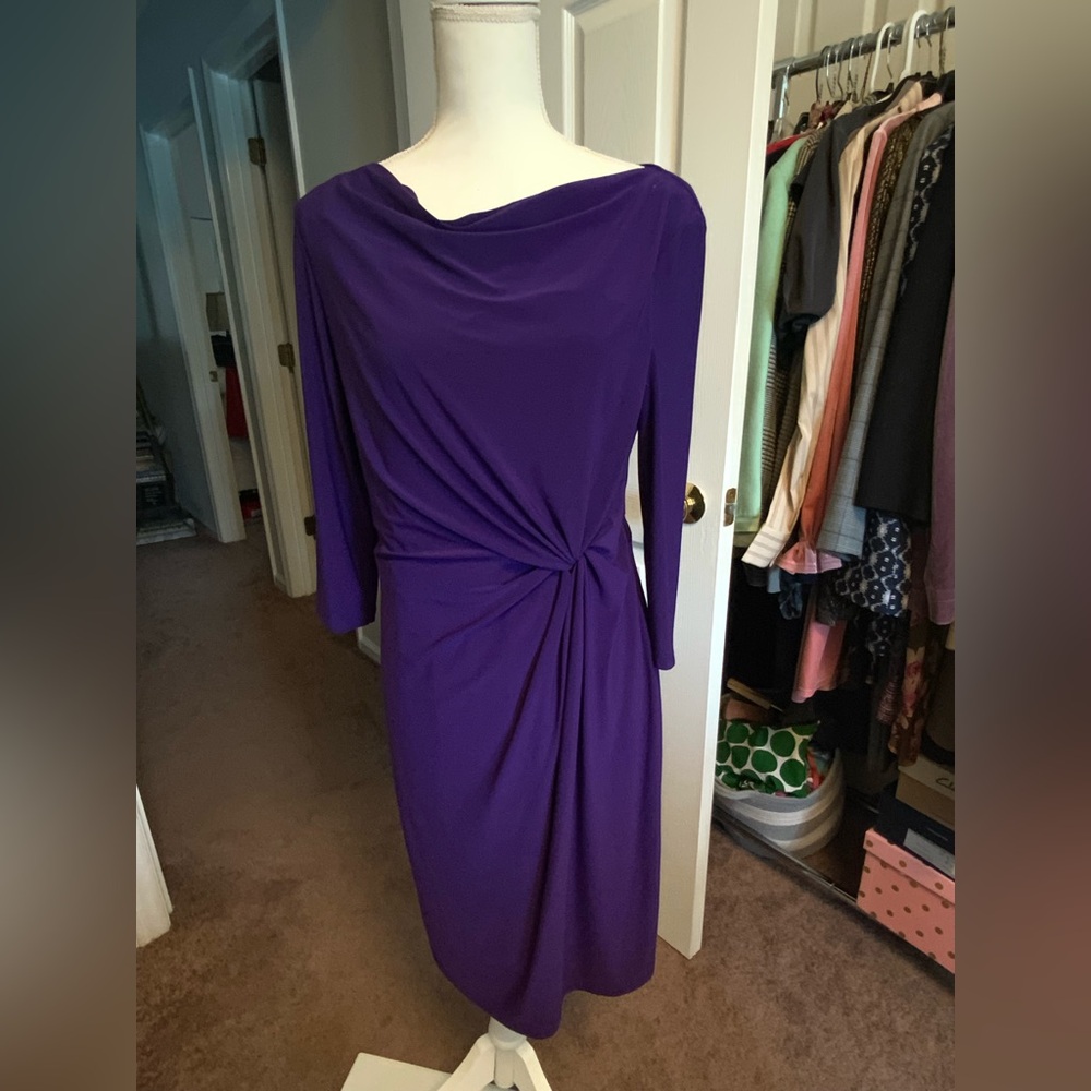 Ralph Lauren Deep Purple Long Sleeve Dress